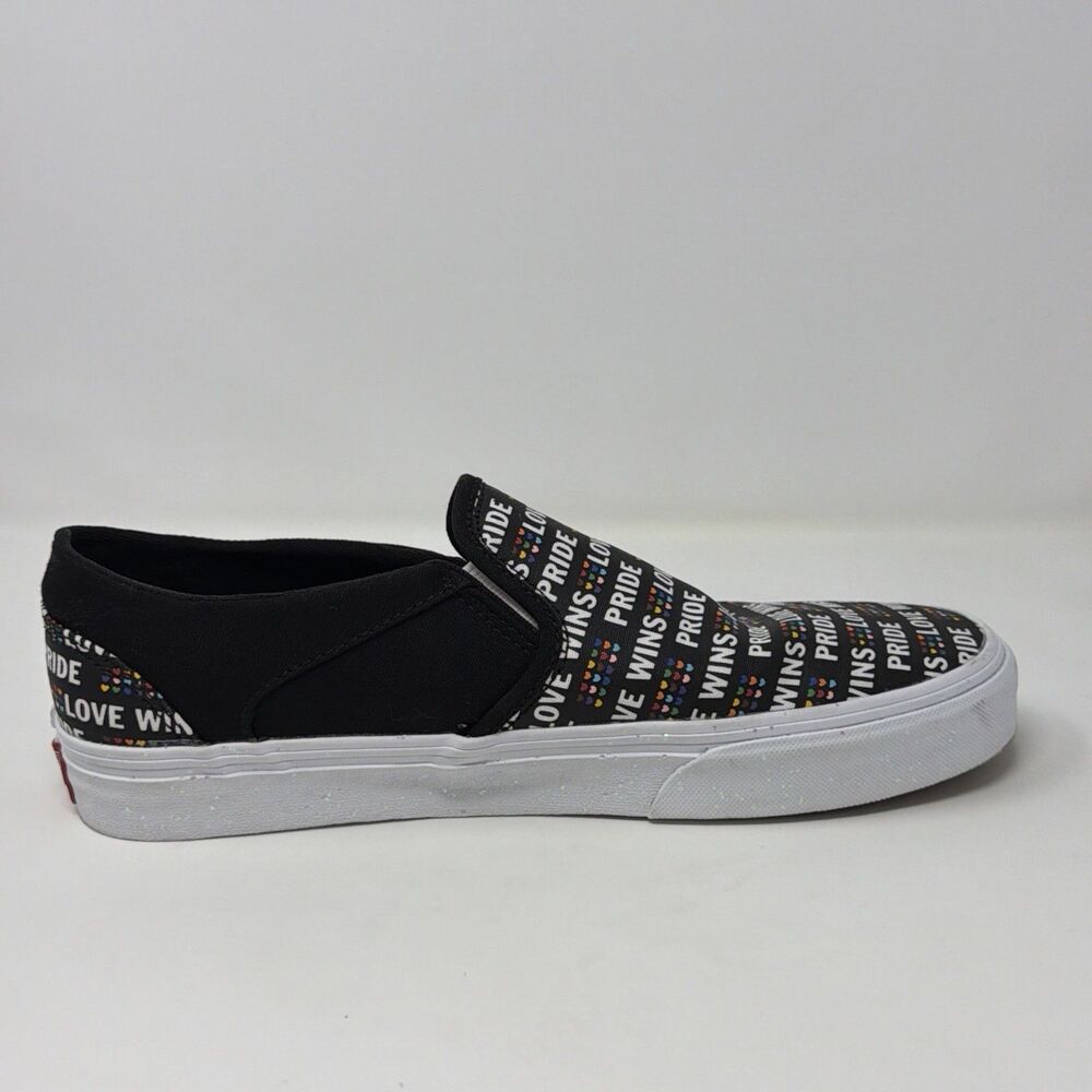 Vans Asher Pride Love Wins Women's Slip-On Shoes Black Multicolor Size 9.5 - Picture 10 of 16